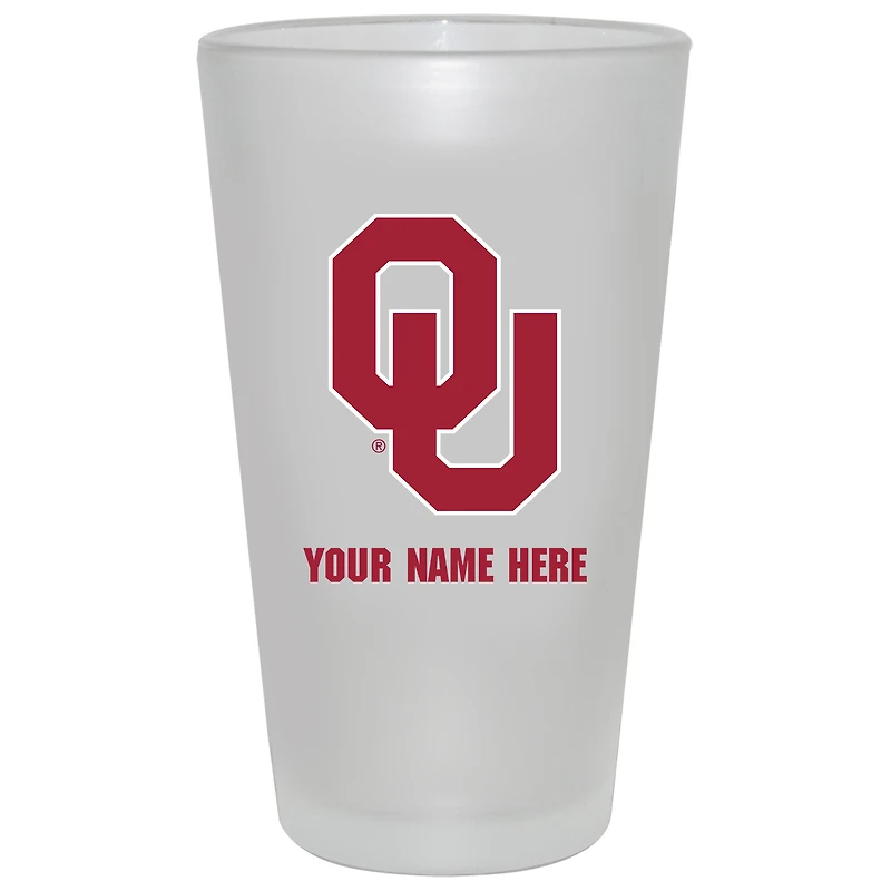 Oklahoma Sooners 16oz. Frosted Personalized Pint Glass