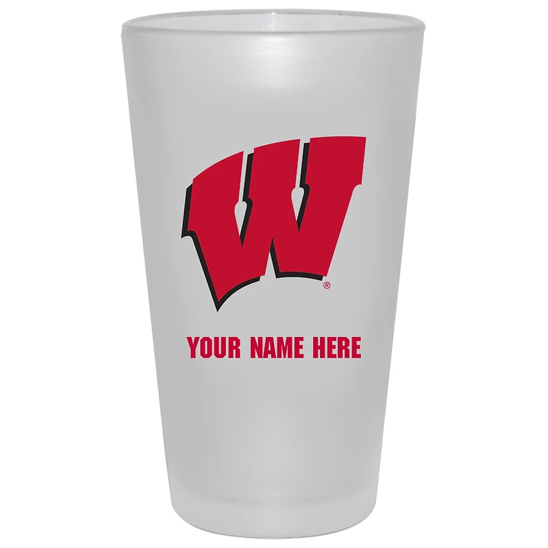 Wisconsin Badgers 16oz. Frosted Personalized Pint Glass