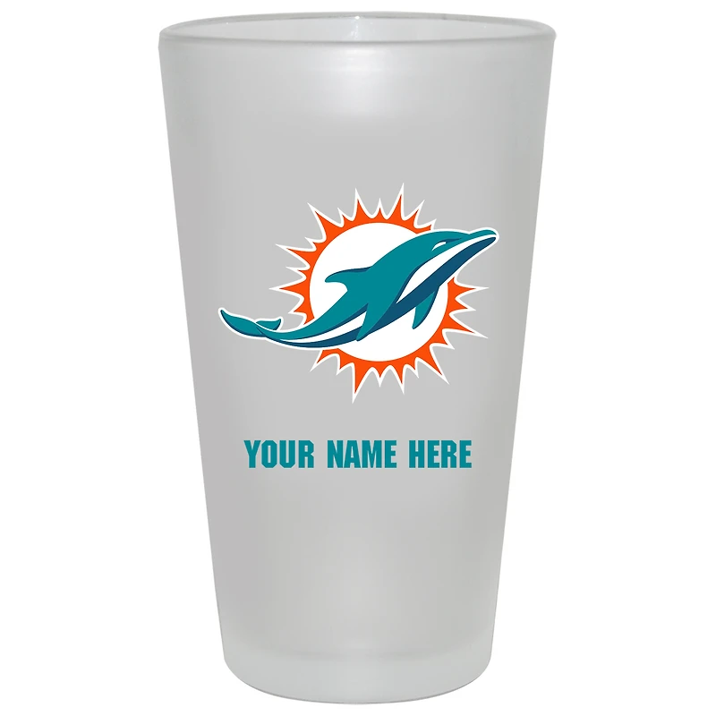 Miami Dolphins 16oz. Frosted Personalized Pint Glass