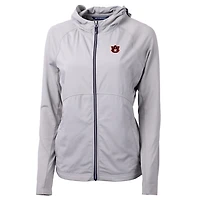 Women's Cutter & Buck White Auburn Tigers Adapt Eco Knit Full-Zip Jacket