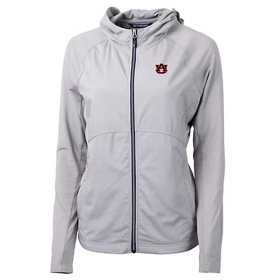 Women's Cutter & Buck White Auburn Tigers Adapt Eco Knit Full-Zip Jacket