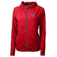 Women's Cutter & Buck Red Ole Miss Rebels Adapt Eco Knit Full-Zip Jacket