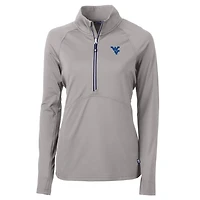 Women's Cutter & Buck West Virginia Mountaineers Adapt Eco Knit Half-Zip Pullover Jacket