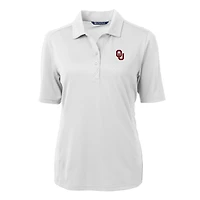 Women's Cutter & Buck White Oklahoma Sooners Virtue Eco Pique Recycled Polo