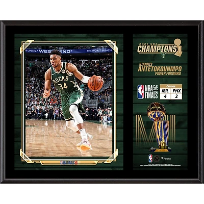Giannis Antetokounmpo Milwaukee Bucks 12" x 15" 2021 NBA Finals Champion Sublimated Plaque