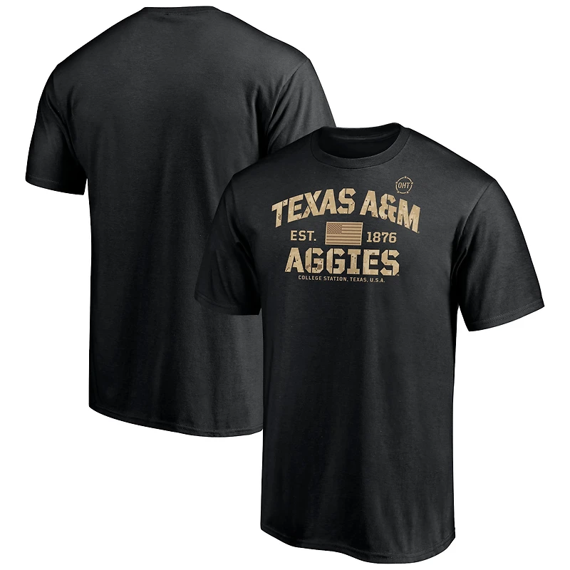 Men's Fanatics Black Texas A&M Aggies OHT Military Appreciation Boot Camp T-Shirt
