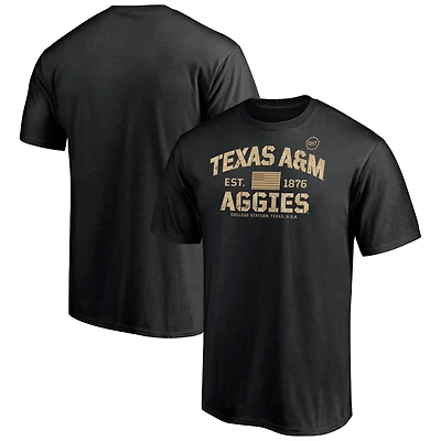 Men's Fanatics Black Texas A&M Aggies OHT Military Appreciation Boot Camp T-Shirt