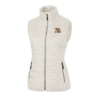 Women's Cutter & Buck White LSU Tigers Rainier PrimaLoft Eco Full-Zip Vest