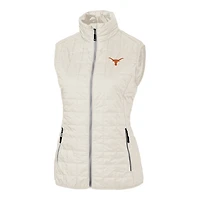 Women's Cutter & Buck White Texas Longhorns Rainier PrimaLoft Eco Full-Zip Vest