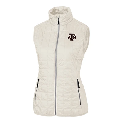 Women's Cutter & Buck White Texas A&M Aggies Rainier PrimaLoft Eco Full-Zip Vest