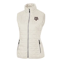 Women's Cutter & Buck White Texas A&M Aggies Rainier PrimaLoft Eco Full-Zip Vest