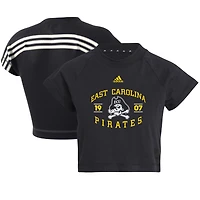 Women's adidas Black ECU Pirates Recycled Cropped T-Shirt