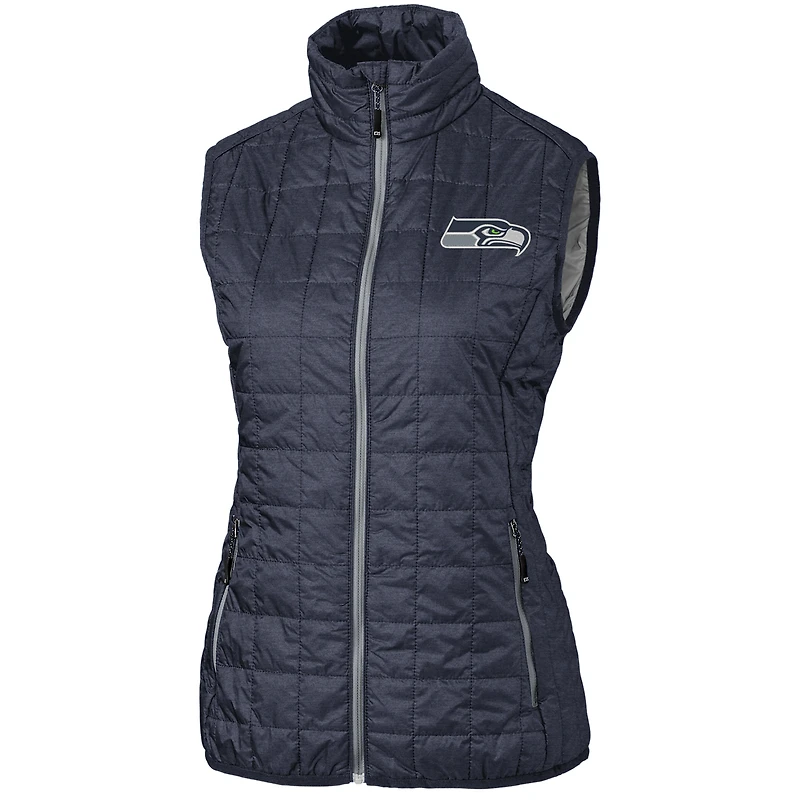Women's Cutter & Buck College Navy Seattle Seahawks Rainier PrimaLoft Eco Full-Zip Vest