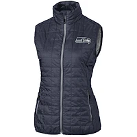 Women's Cutter & Buck College Navy Seattle Seahawks Rainier PrimaLoft Eco Full-Zip Vest
