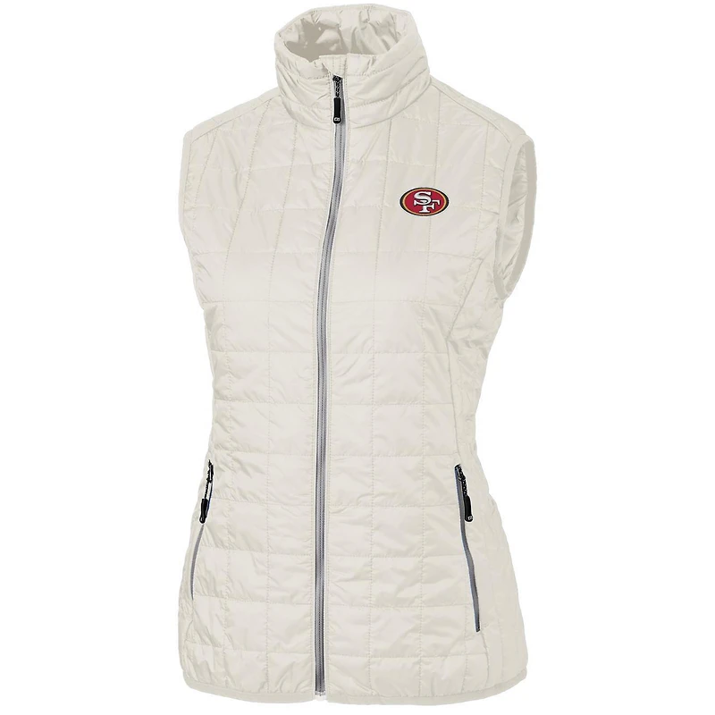 Women's Cutter & Buck Cream San Francisco 49ers Rainier PrimaLoft Eco Full-Zip Vest