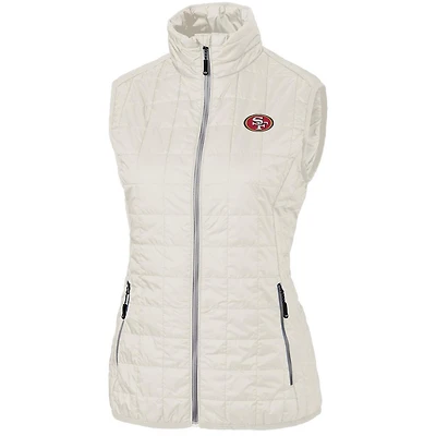 Women's Cutter & Buck Cream San Francisco 49ers Rainier PrimaLoft Eco Full-Zip Vest