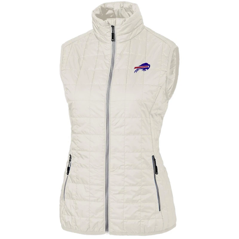 Women's Cutter & Buck Cream Buffalo Bills Rainier PrimaLoft Eco Full-Zip Vest