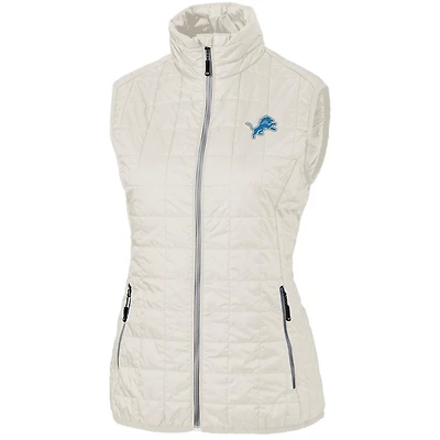 Women's Cutter & Buck Cream Detroit Lions Rainier PrimaLoft Eco Full-Zip Vest