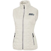 Women's Cutter & Buck Cream Seattle Seahawks Rainier PrimaLoft Eco Full-Zip Vest