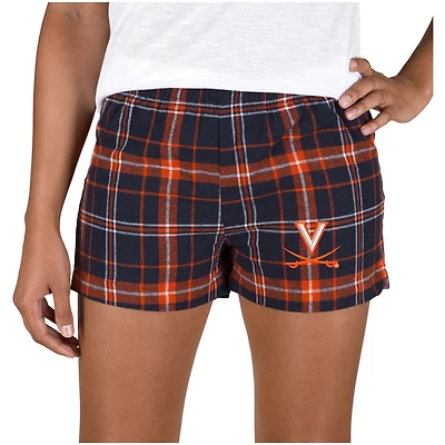 Women's Concepts Sport Navy/Orange Virginia Cavaliers Ultimate Flannel Sleep Shorts
