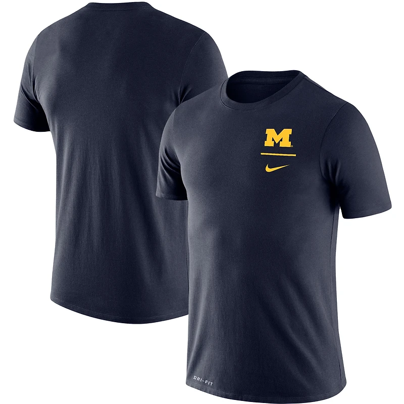 Men's Nike Navy Michigan Wolverines Logo Stack Legend Performance T-Shirt