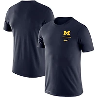 Men's Nike Navy Michigan Wolverines Logo Stack Legend Performance T-Shirt