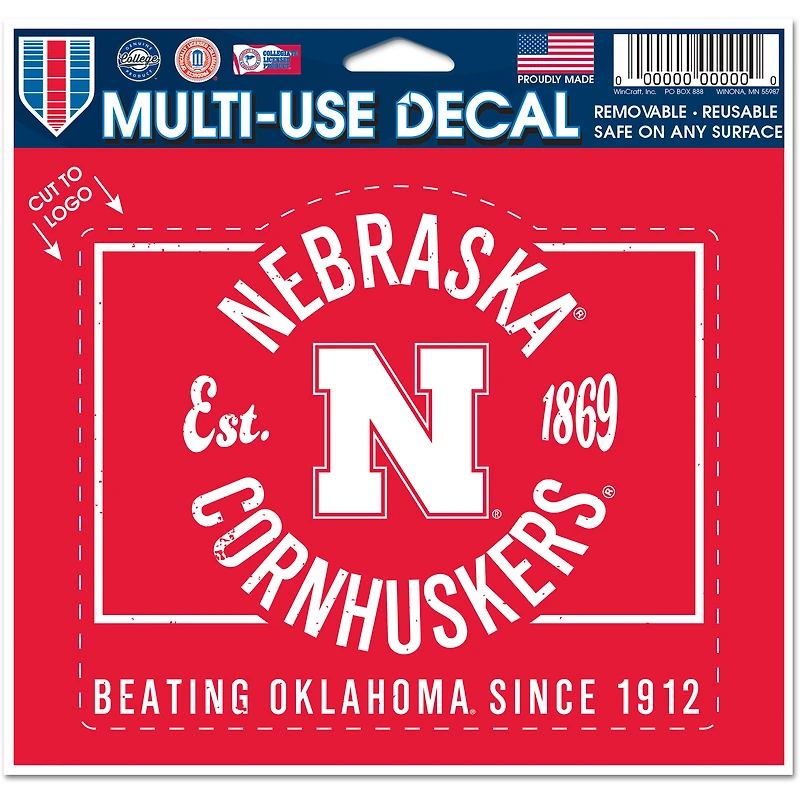WinCraft Nebraska Huskers 4.5" x 6" Game of the Century Multi-Use Decal