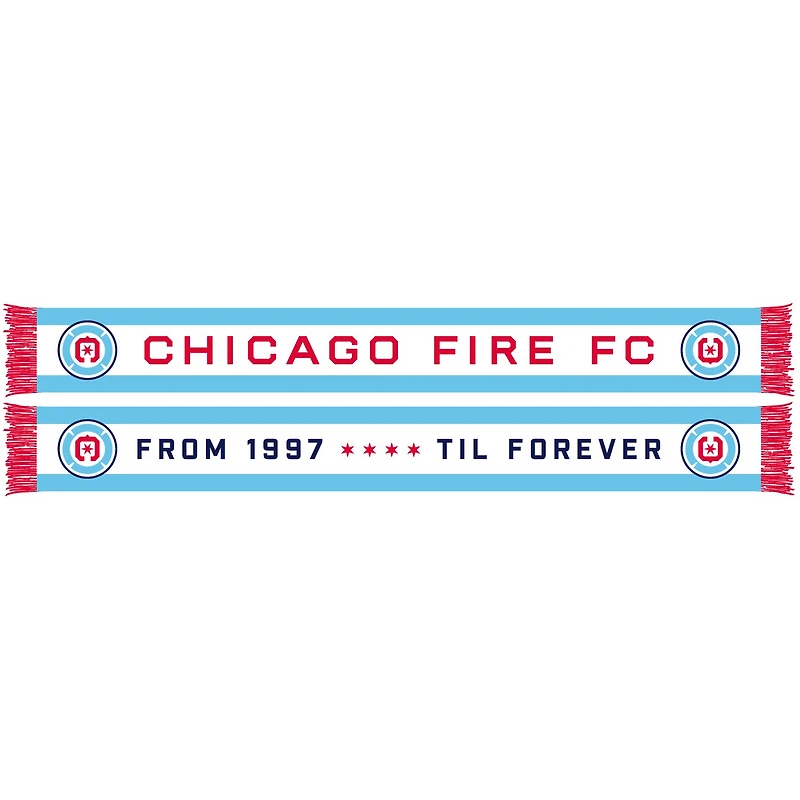 Light Blue Chicago Fire From 1997 Til Forever HD Knit Scarf