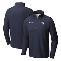 Men's Columbia Navy New York Yankees Big & Tall Rugged Ridge Half-Zip Pullover Top