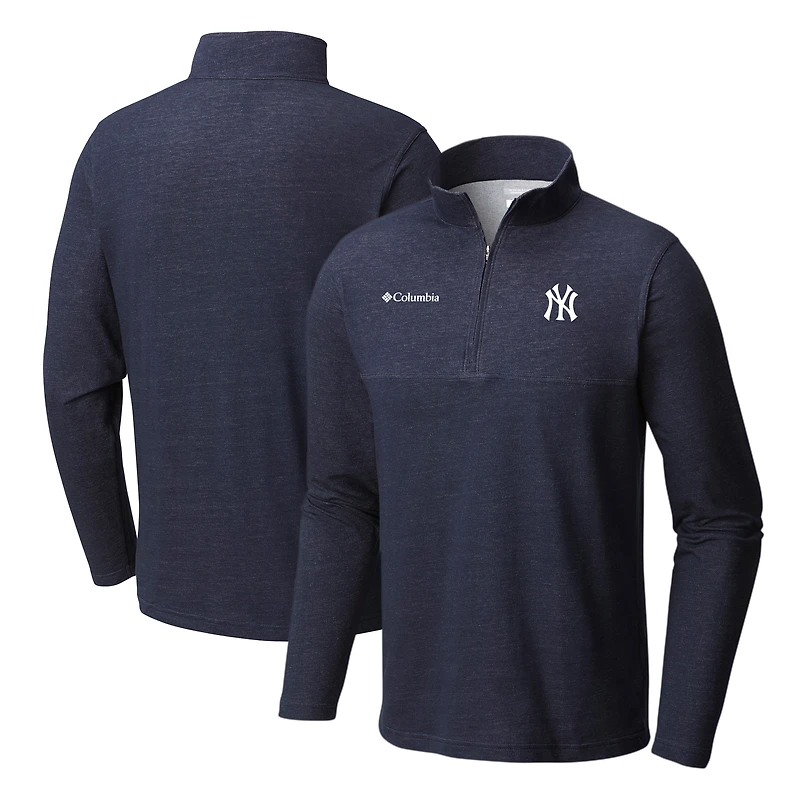 Men's Columbia Navy New York Yankees Big & Tall Rugged Ridge Half-Zip Pullover Top