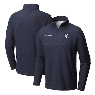 Men's Columbia Navy New York Yankees Big & Tall Rugged Ridge Half-Zip Pullover Top