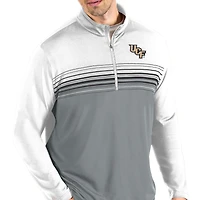 Men's Antigua White/Gray UCF Knights Pace Quarter-Zip Pullover Jacket