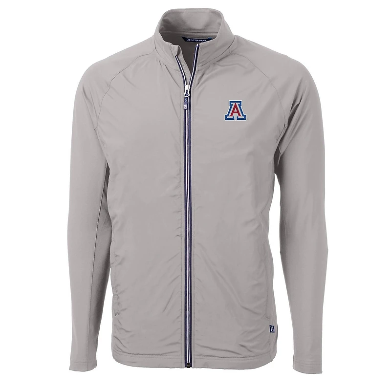 Men's Cutter & Buck Gray Arizona Wildcats Adapt Eco Knit Full-Zip Jacket
