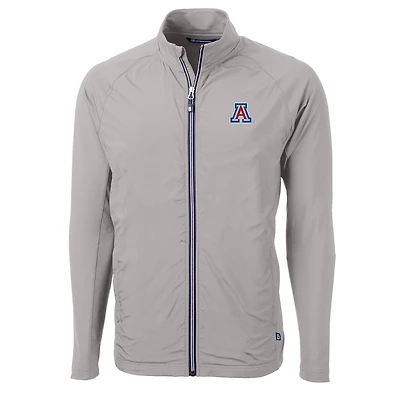 Men's Cutter & Buck Gray Arizona Wildcats Adapt Eco Knit Full-Zip Jacket