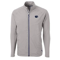 Men's Cutter & Buck Gray Penn State Nittany Lions Adapt Eco Knit Full-Zip Jacket