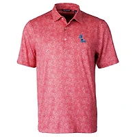 Men's Cutter & Buck Red Ole Miss Rebels Pike Constellation Print Stretch Polo