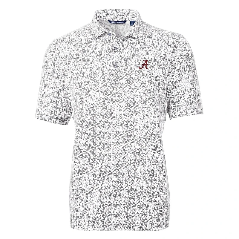 Men's Cutter & Buck Gray Alabama Crimson Tide Virtue Eco Pique Botanical Print Polo