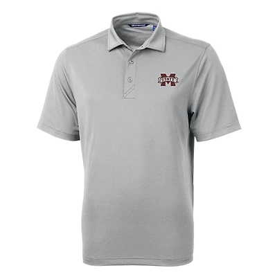 Men's Cutter & Buck Gray Mississippi State Bulldogs Virtue Eco Pique Recycled Polo