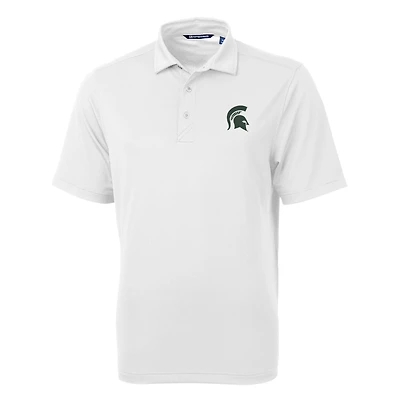 Men's Cutter & Buck White Michigan State Spartans Virtue Eco Pique Recycled Polo