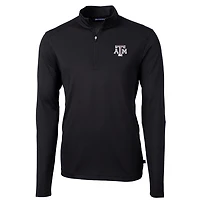 Men's Cutter & Buck Black Texas A&M Aggies Virtue Eco Pique Recycled Quarter-Zip Jacket