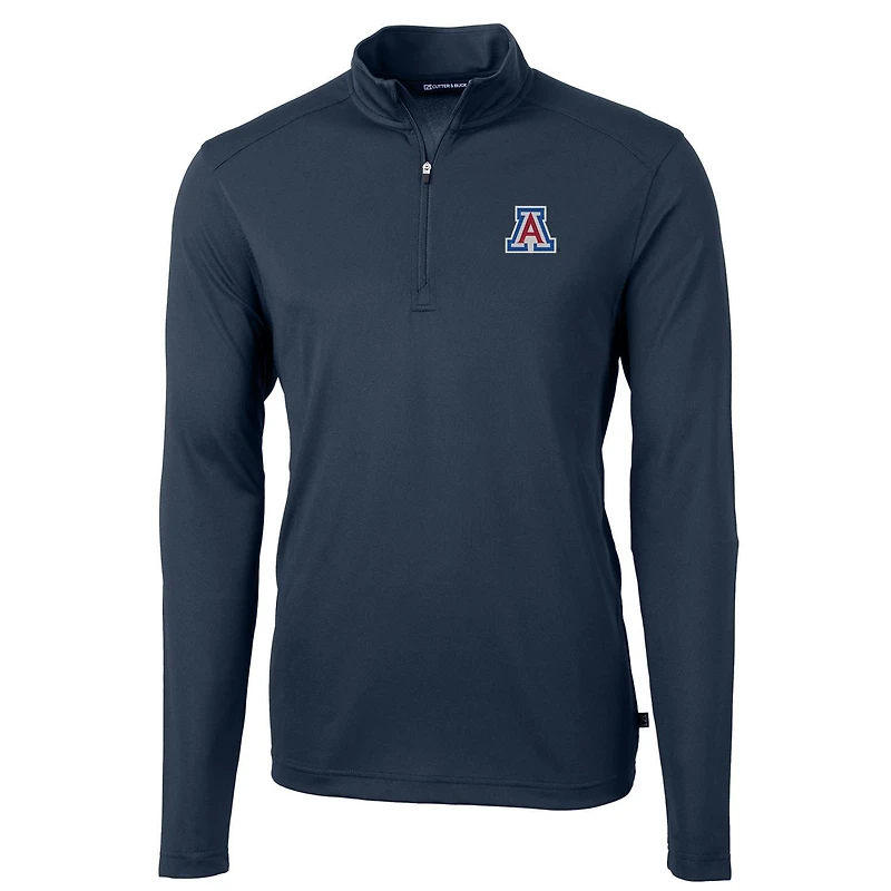 Men's Cutter & Buck Navy Arizona Wildcats Virtue Eco Pique Recycled Quarter-Zip Jacket