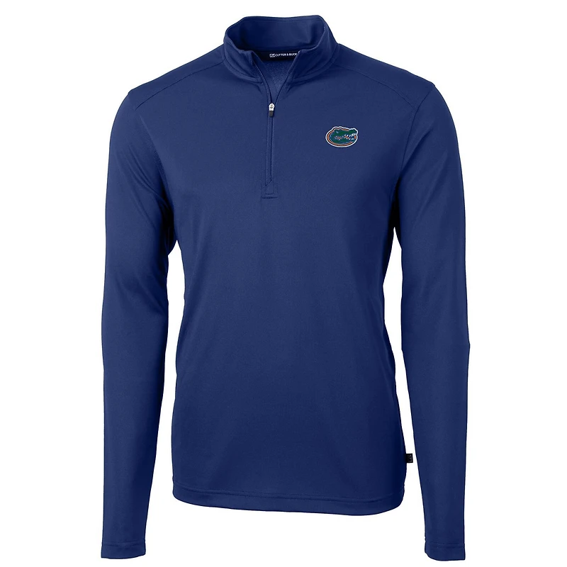 Men's Cutter & Buck Royal Florida Gators Virtue Eco Pique Recycled Quarter-Zip Jacket