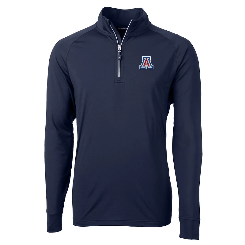 Men's Cutter & Buck Navy Arizona Wildcats Big & Tall Adapt Eco Knit Quarter-Zip Pullover Jacket