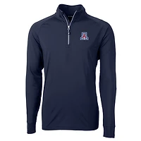 Men's Cutter & Buck Navy Arizona Wildcats Big & Tall Adapt Eco Knit Quarter-Zip Pullover Jacket