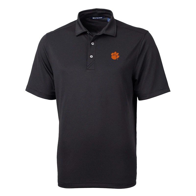 Men's Cutter & Buck Black Clemson Tigers Big & Tall Virtue Eco Pique Recycled Polo