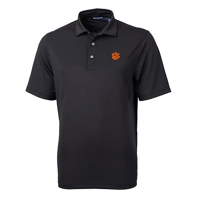 Men's Cutter & Buck Black Clemson Tigers Big & Tall Virtue Eco Pique Recycled Polo