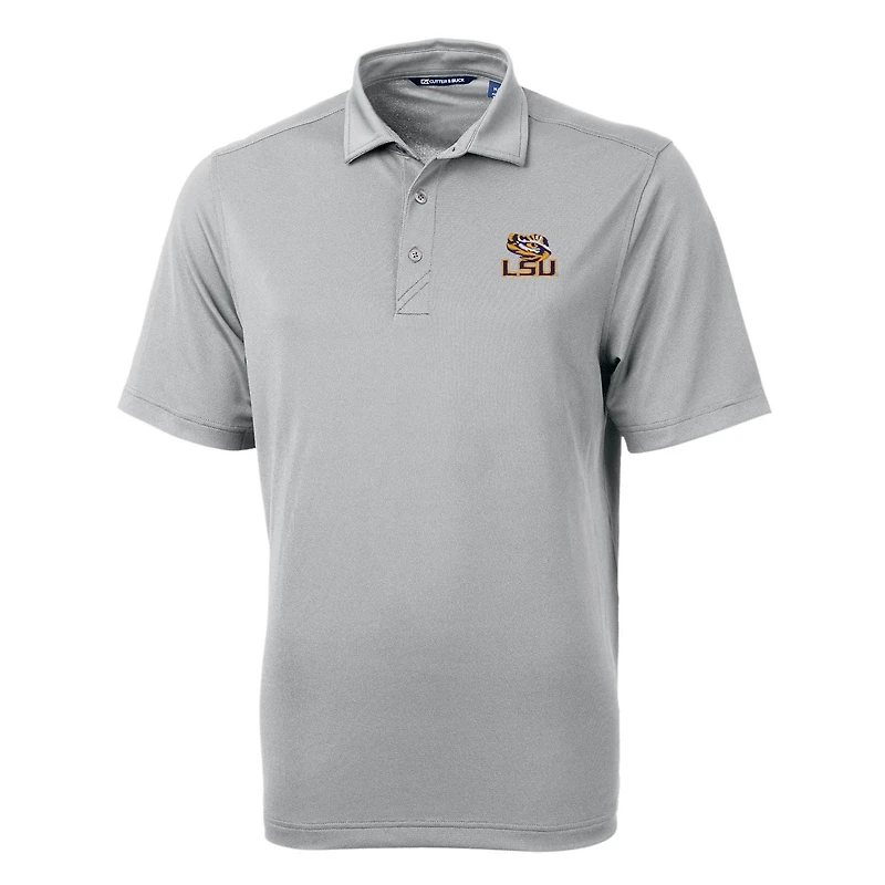 Men's Cutter & Buck Gray LSU Tigers Big & Tall Virtue Eco Pique Recycled Polo