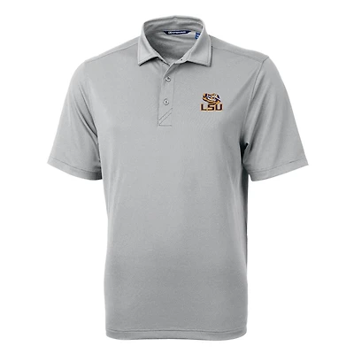 Men's Cutter & Buck Gray LSU Tigers Big & Tall Virtue Eco Pique Recycled Polo
