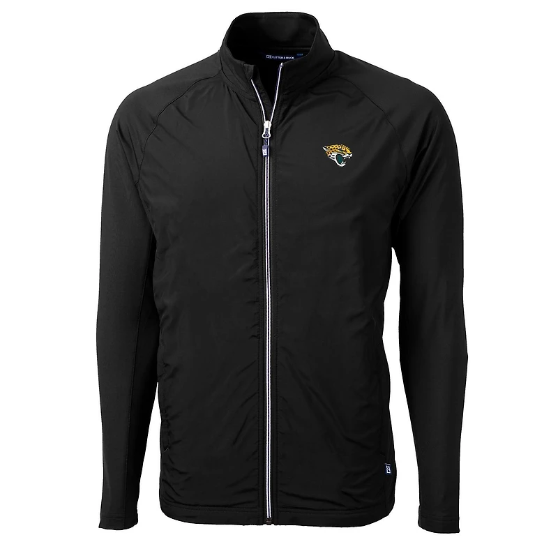 Men's Cutter & Buck Black Jacksonville Jaguars Adapt Eco Knit Full-Zip Jacket