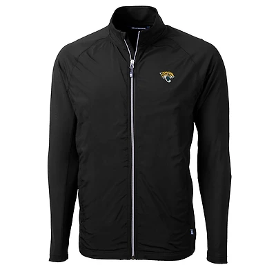 Men's Cutter & Buck Black Jacksonville Jaguars Adapt Eco Knit Full-Zip Jacket